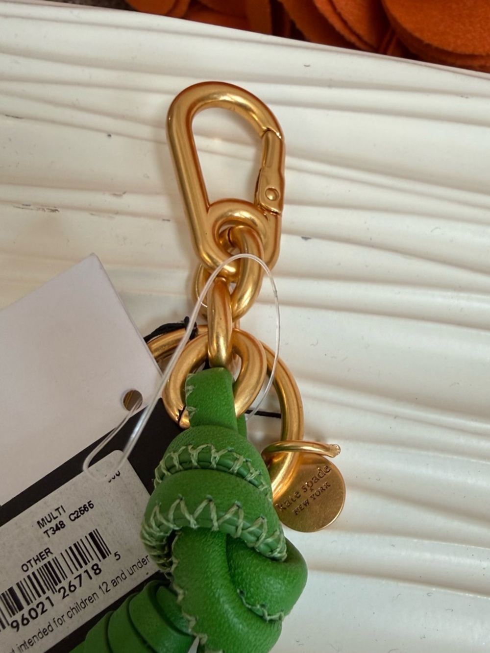 NWT Kate Spade New York leather tulip key fob / bag charm - Picture 3 of 7